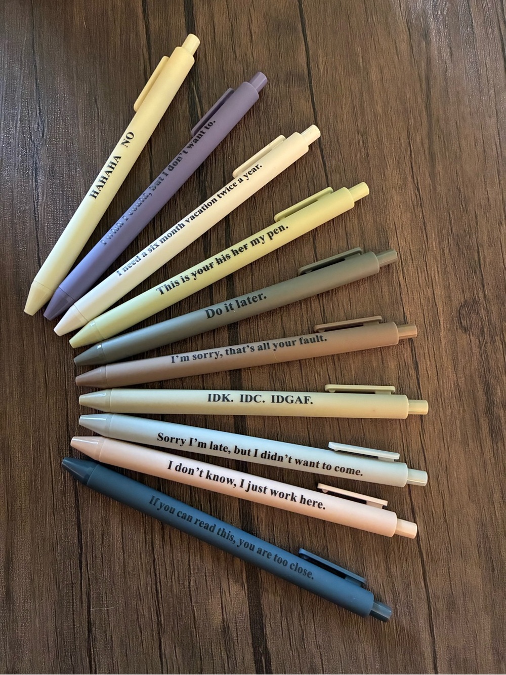 Set of 10 Funny Work Pens - Picture 2 of 3